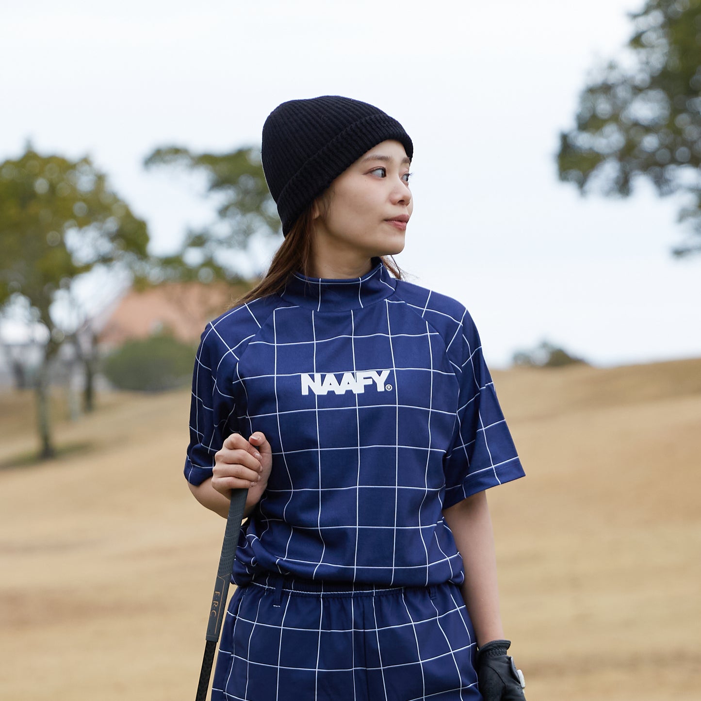 WINDOWPANE CHECK S/S MOCKNECK