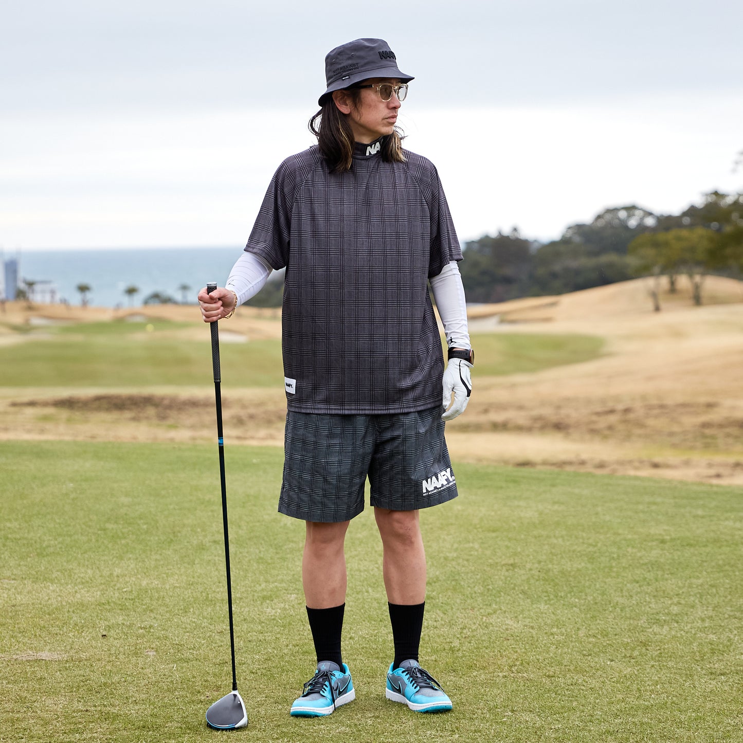 GLEN CHECK S/S MOCKNECK