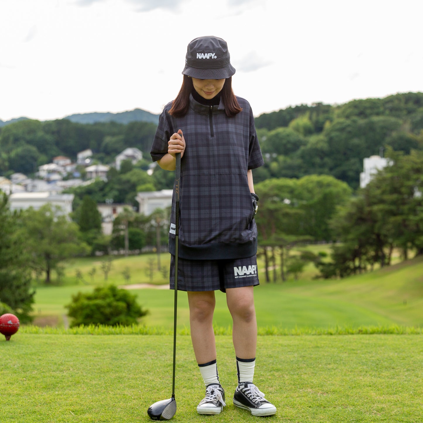 PLAID S/S PISTE HALF ZIP