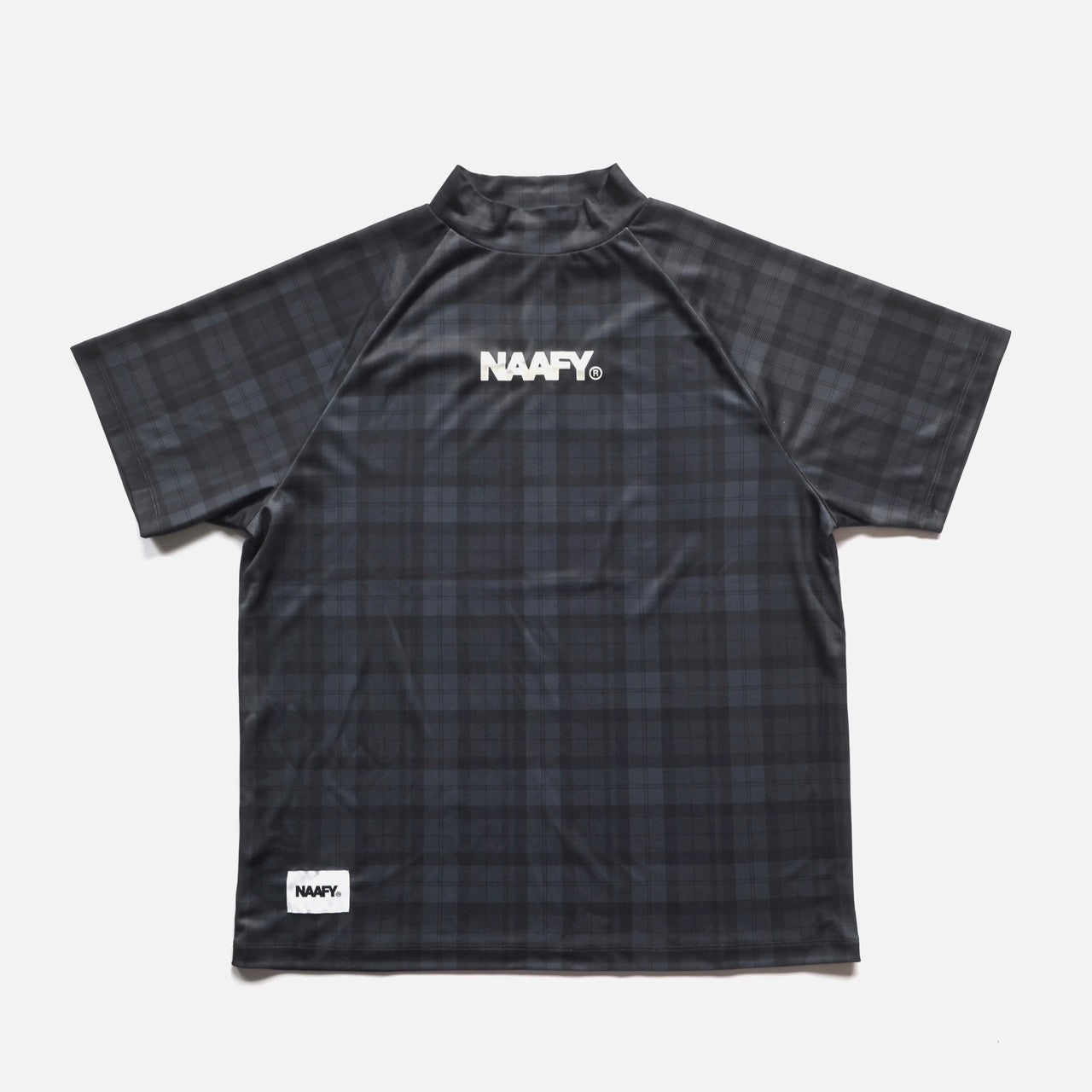 PLAID S/S MOCKNECK