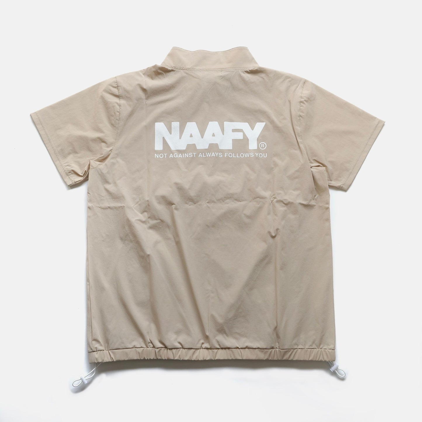 NAAFY Half Zip Short Sleeve Piste Beige Check