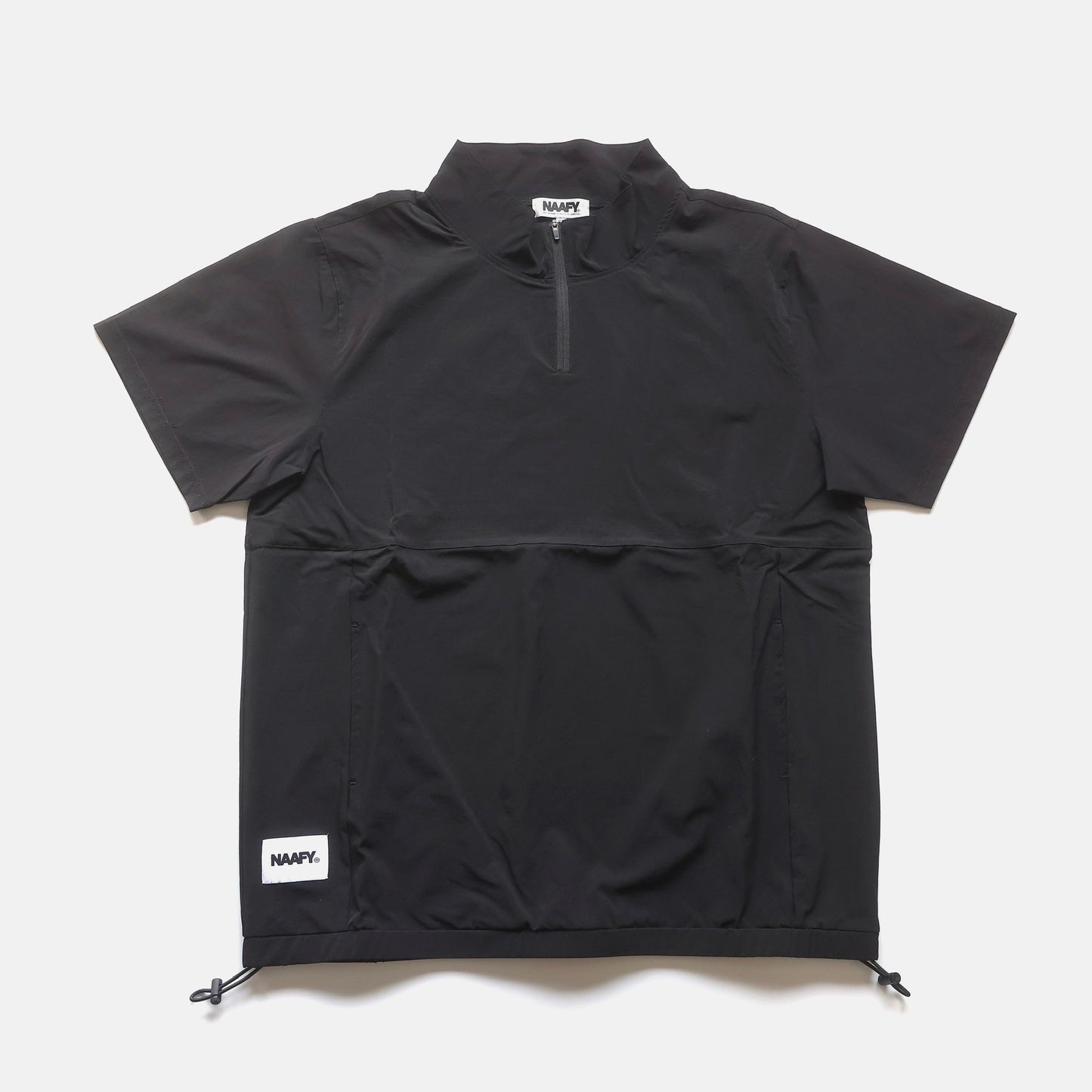 NAAFY Half Zip Short Sleeve Piste Beige Check