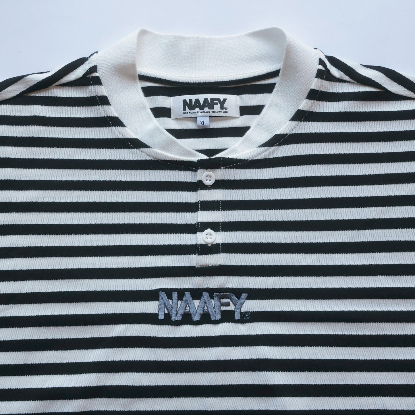 S/S STRIPED POLO COLLAR LESS