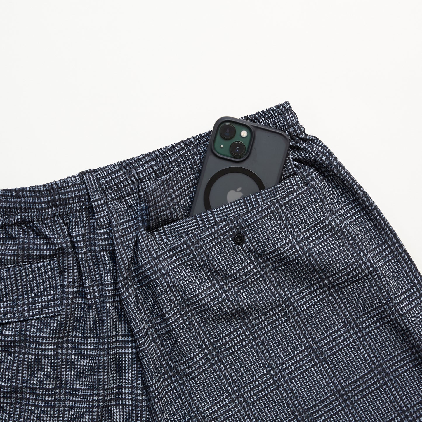 GLEN CHECK NYLON SHORTS