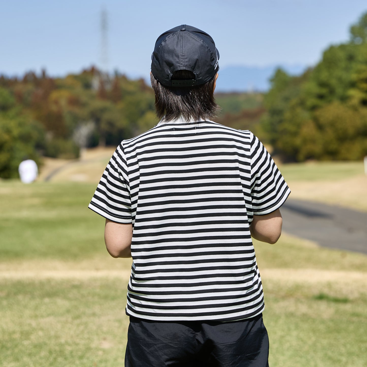 S/S STRIPED POLO COLLAR LESS