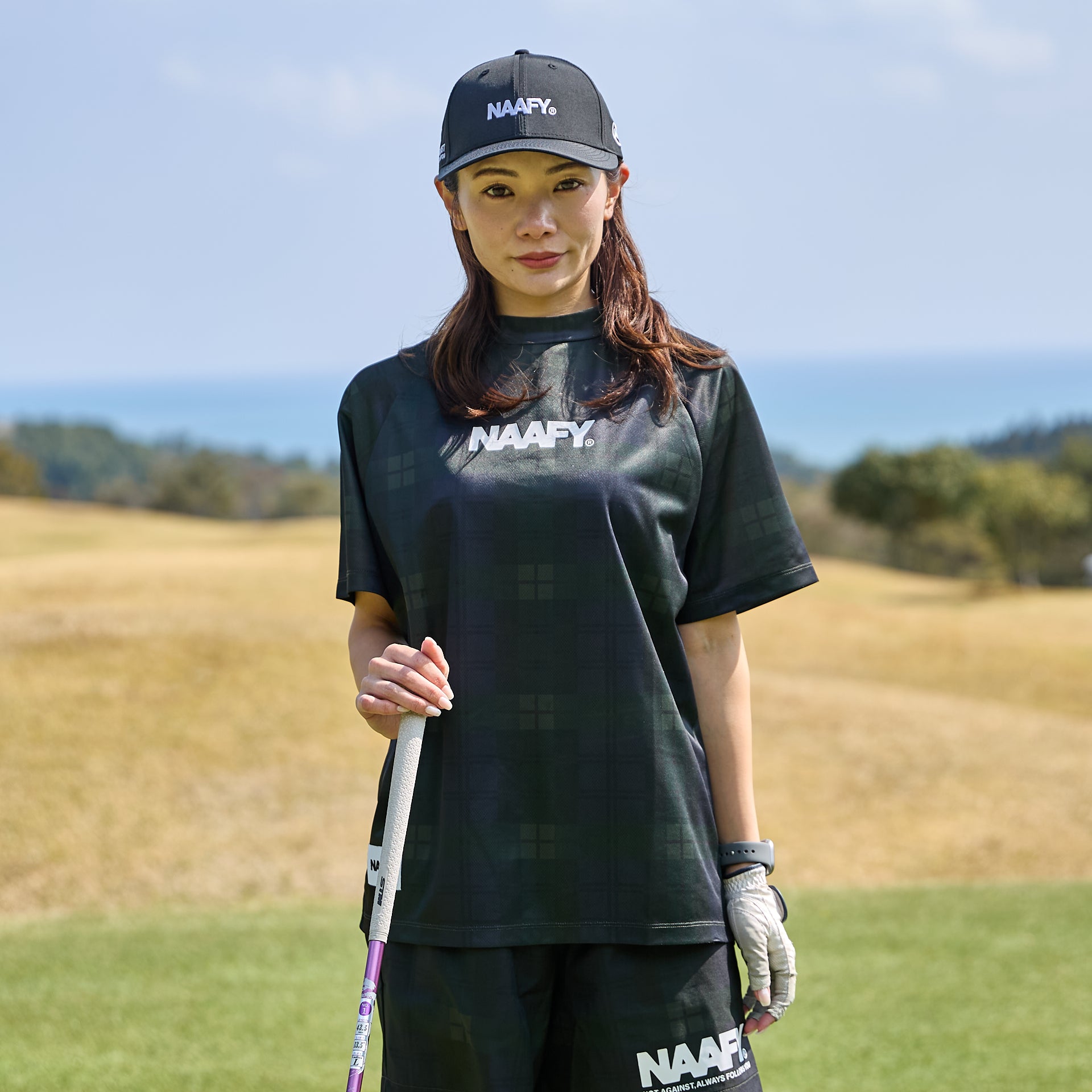 NAAFY ナーフィー　ゴルフウェア　M セットアップ　ブラックウォッチ ブラックウォッチ 半袖モックネック - NAAFY公式ストア