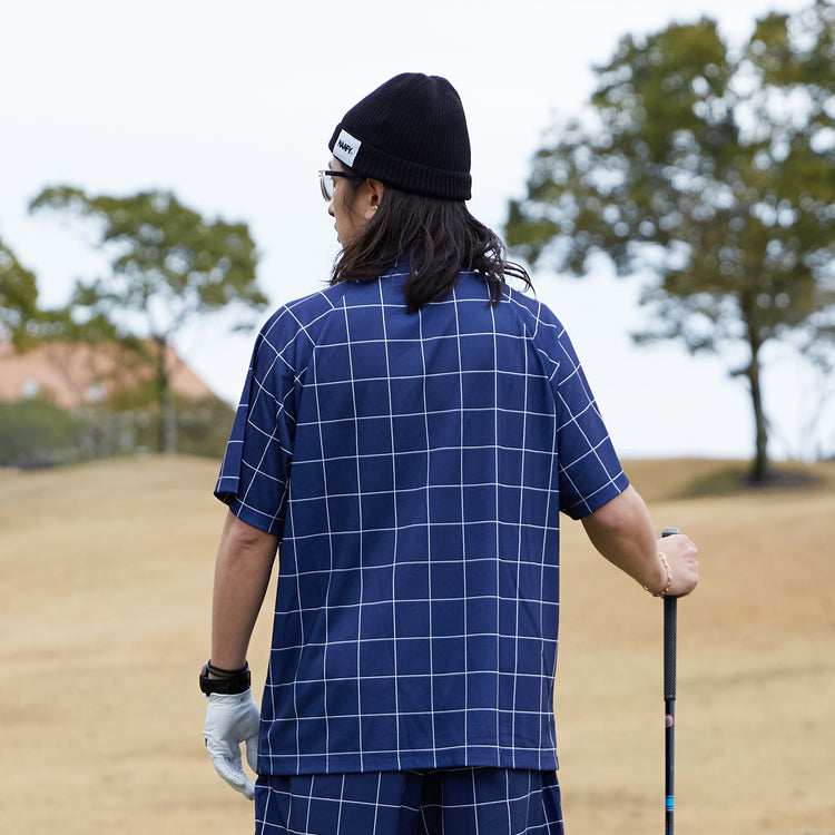 WINDOWPANE CHECK S/S MOCKNECK