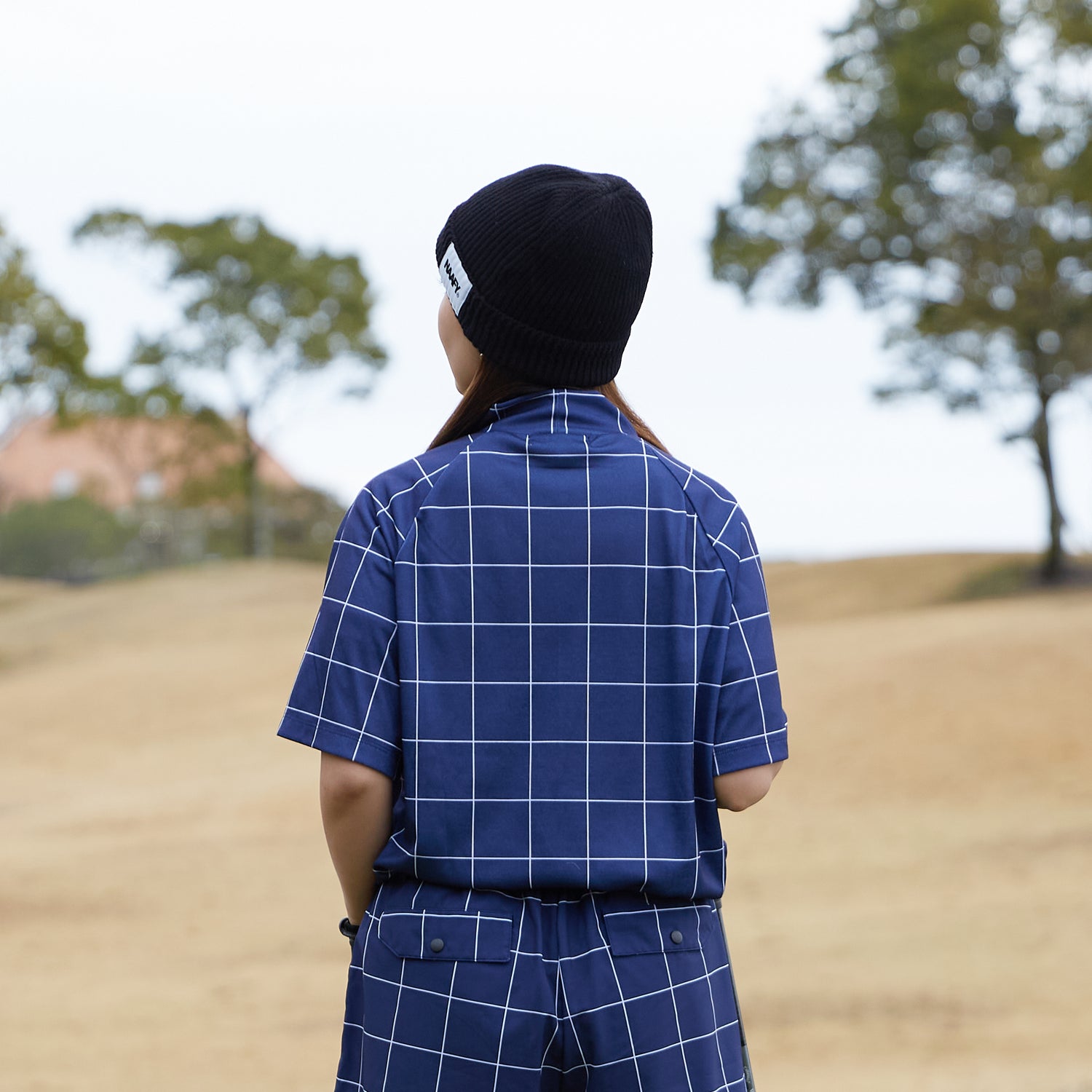 WINDOWPANE CHECK S/S MOCKNECK