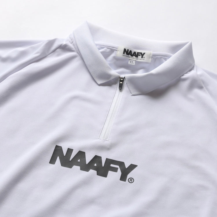 NAAFY ハーフジップ半袖ポロシャツ