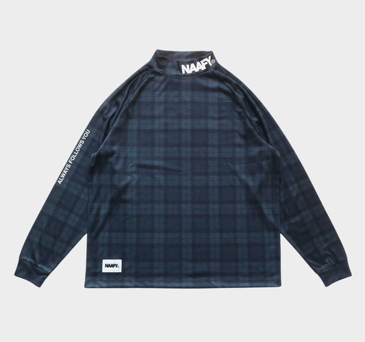 PLAID L/S MOCKNECK